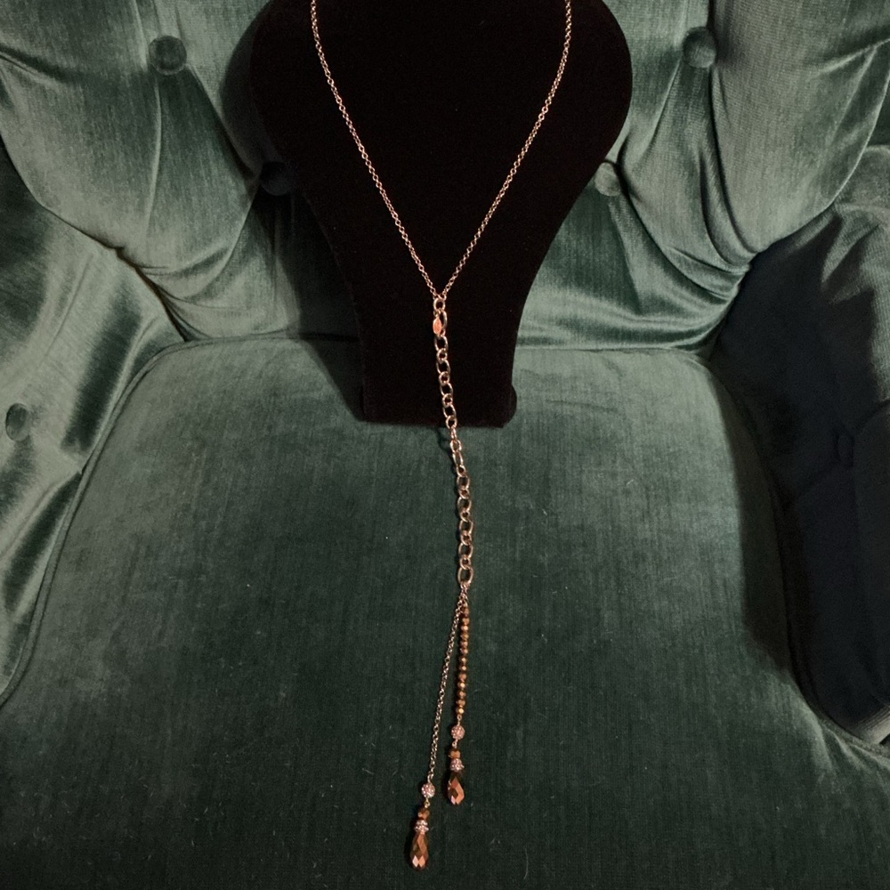 HEIDI DAUS LARIAT GOLDEN TOPAZ NECKLACE